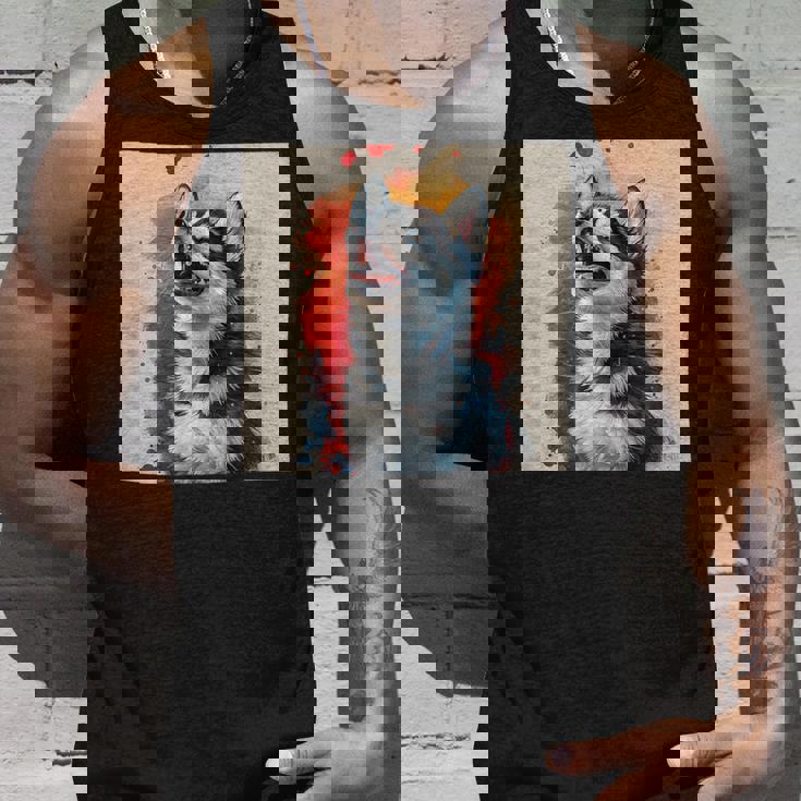 シベリアンハスキー子犬の笑いグラフィック。 タンクトップ 彼への贈り物