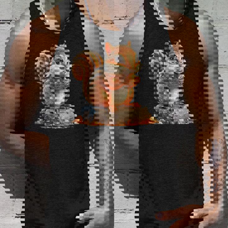 シマリス 森林 動物 木 リス 水彩 タンクトップ 彼への贈り物