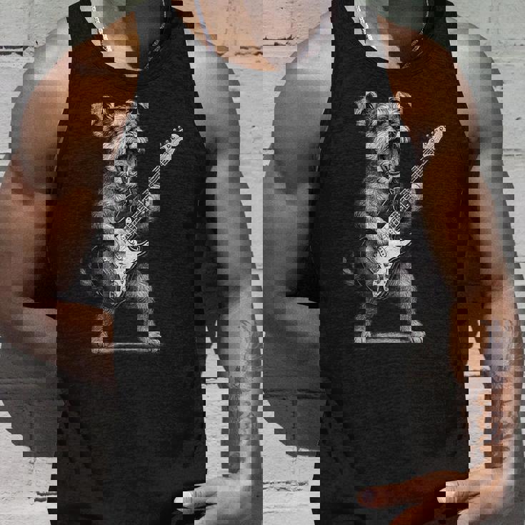 シュナウザー ギターを弾く ロックミュージック 犬好き タンクトップ 彼への贈り物