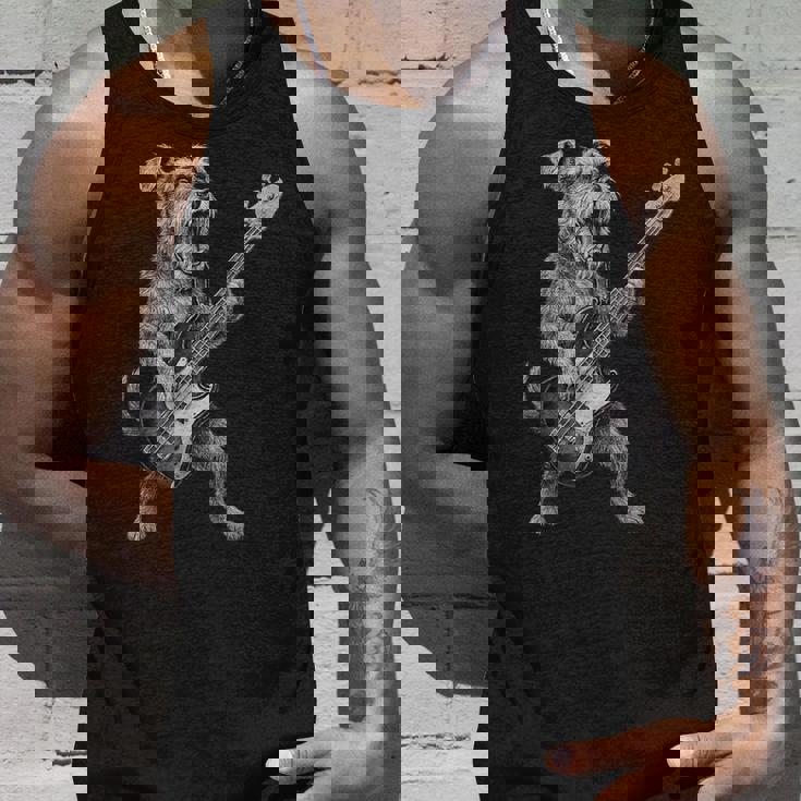 シュナウザー 演奏 ベース ギター ロックミュージック 犬好き タンクトップ 彼への贈り物