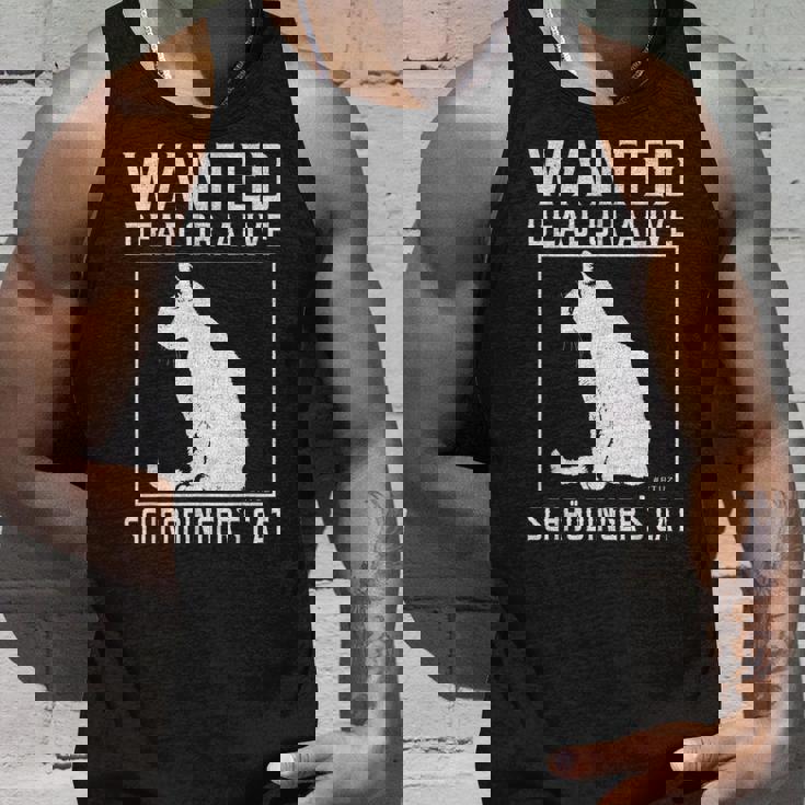 シュレディンガーの猫 指名手配の猫 死んで生きている 物理学 物理学者 タンクトップ 彼への贈り物