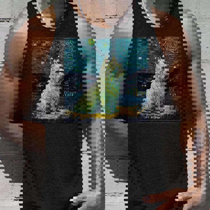 シュールレアリズム 星月夜 ウェスティ 犬 タンクトップ 彼への贈り物