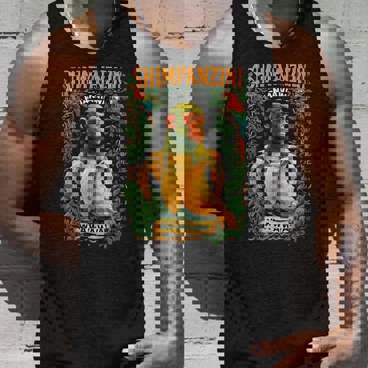 シンパンジーニ バナニーニ イタリアンブレイン チンパンジーとバナナ タンクトップ 彼への贈り物