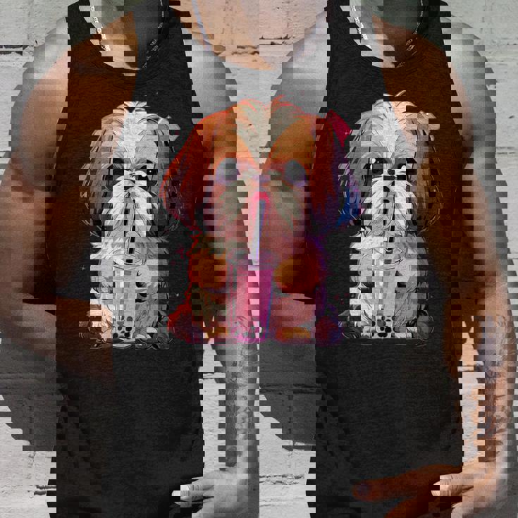 シーズー ボバティー バブルティー アニメ カワイイ 犬 タンクトップ 彼への贈り物