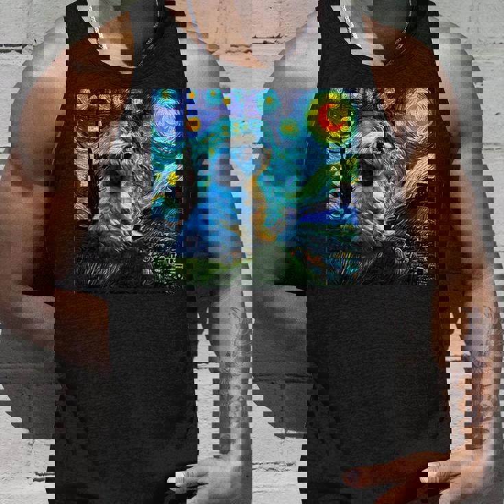 シーズー 面白いtシャツ 犬 ゴッホ 星月夜 かわいい メンズ 子供 おもしろ 服 グッズ ネタ タンクトップ 彼への贈り物