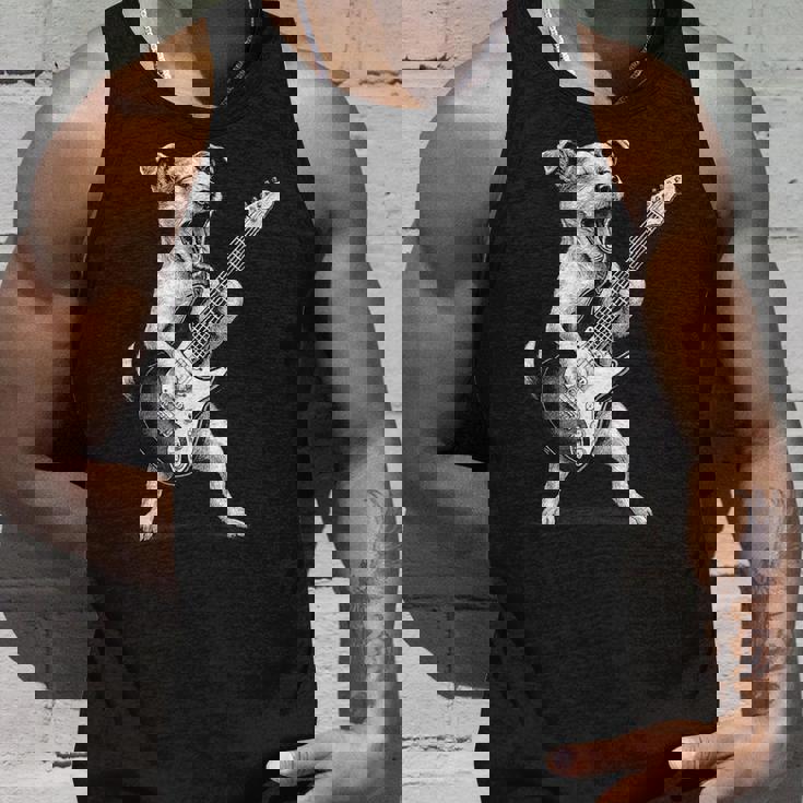 ジャック・ラッセル・テリア ギターを弾く ロックミュージック 犬好き タンクトップ 彼への贈り物