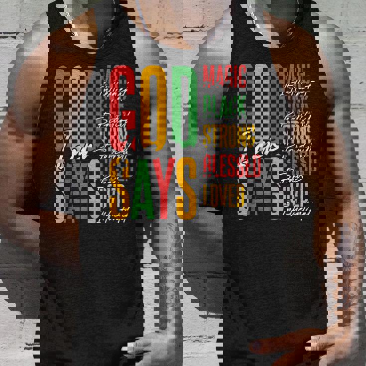 ジューンティーンス・ブラック・ガール・クリスチャン・ゴッドは私が強く祝福されていると言う タンクトップ 彼への贈り物