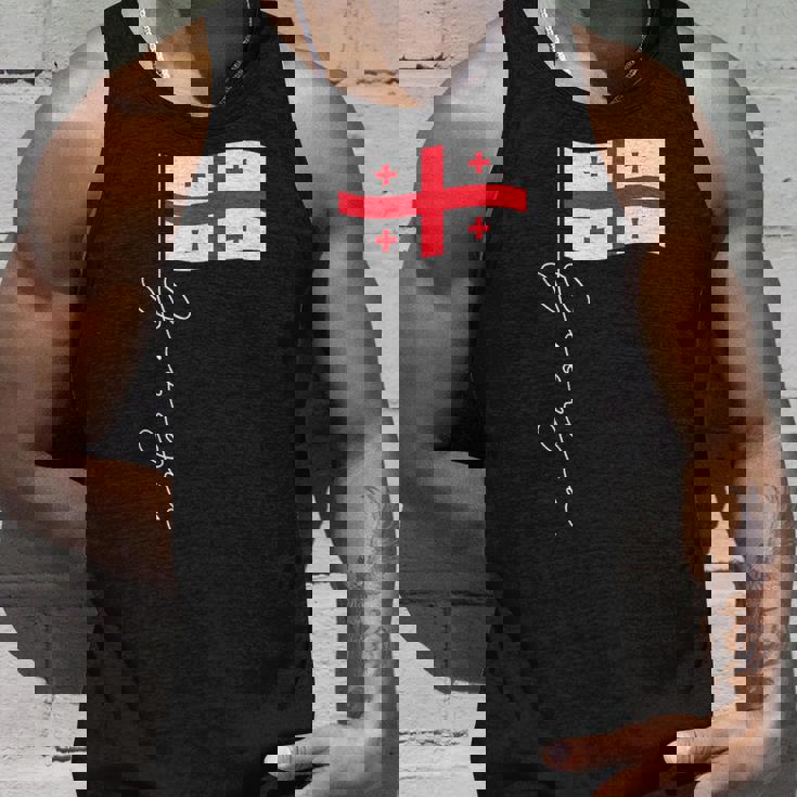 ジョージア シグネチャー フラッグ ポール エレガント 愛国的 ジョージア国旗 タンクトップ 彼への贈り物