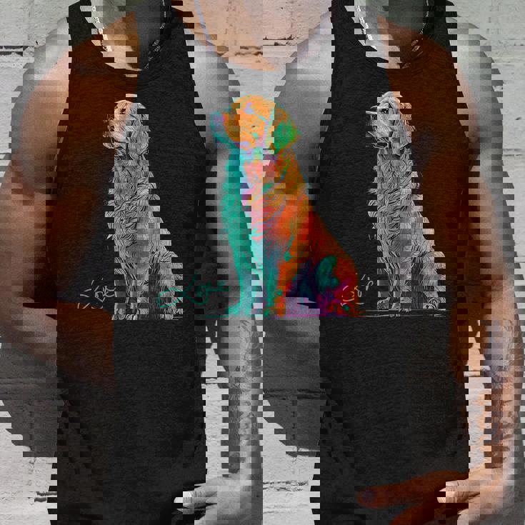 スウォッシュを持つゴールデンレトリバー、ゴールデンレトリバードッグ タンクトップ 彼への贈り物