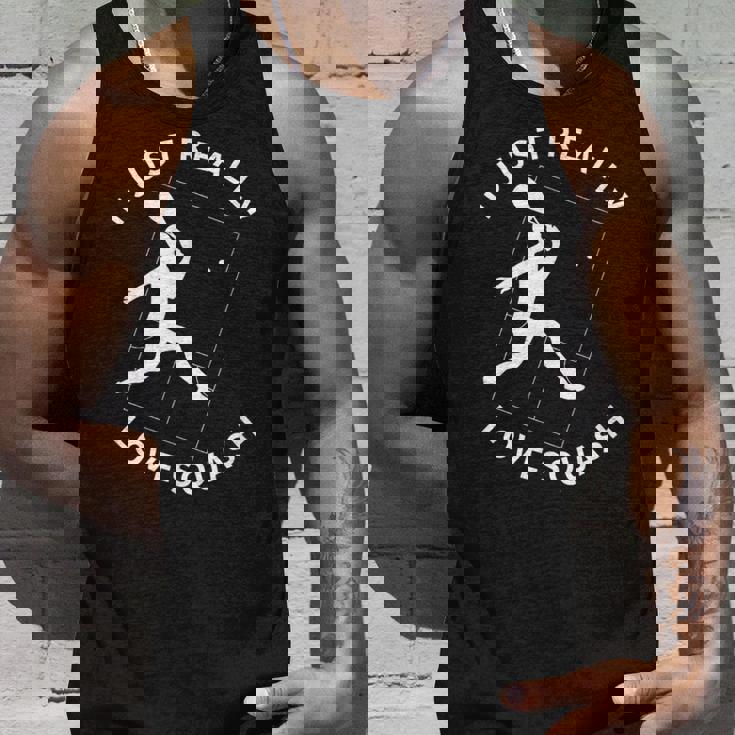 スカッシュプレーヤー I Just Really Lovequash タンクトップ 彼への贈り物