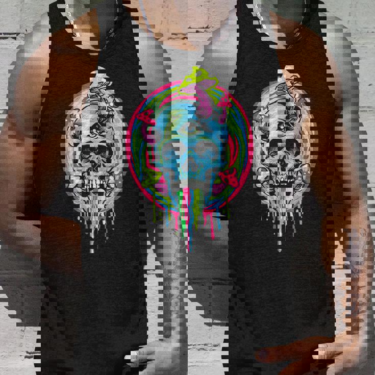 スカルマッシュルーム スケルトン グラフィック ゴス メンズ レディース タンクトップ 彼への贈り物