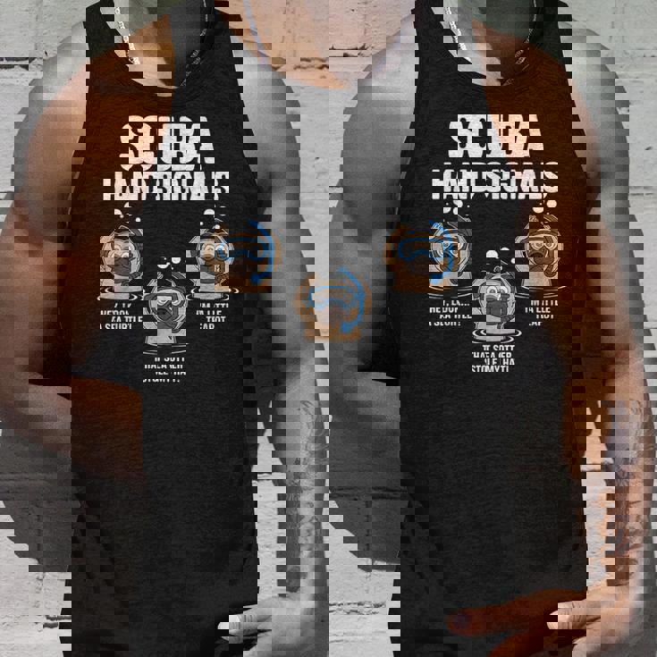 スキューバハンドシグナル 面白い スキューバダイビング タンクトップ 彼への贈り物