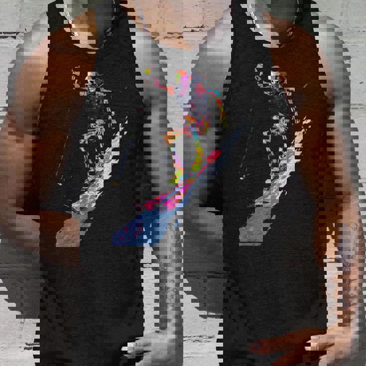 スキー スケルトン スキーヤー ダウンヒル 雪 冬 スキー タンクトップ 彼への贈り物