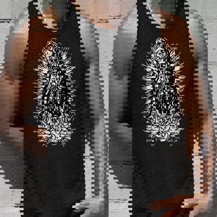 スケルトン メアリー チカーノ X バラ トラディショナル タトゥー フラッシュ タンクトップ 彼への贈り物