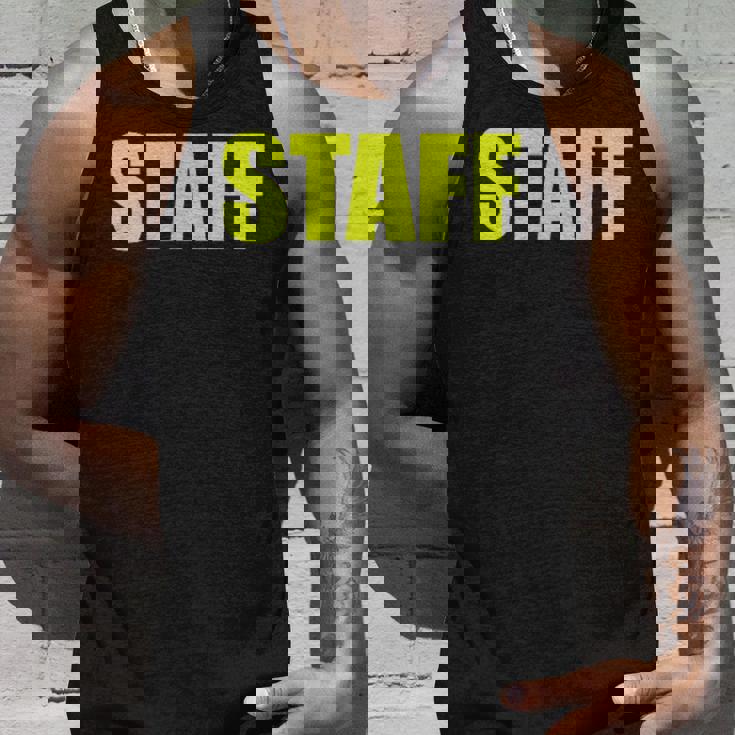 スタッフ社員 イベントスタッフ表裏 黄文字 タンクトップ 彼への贈り物