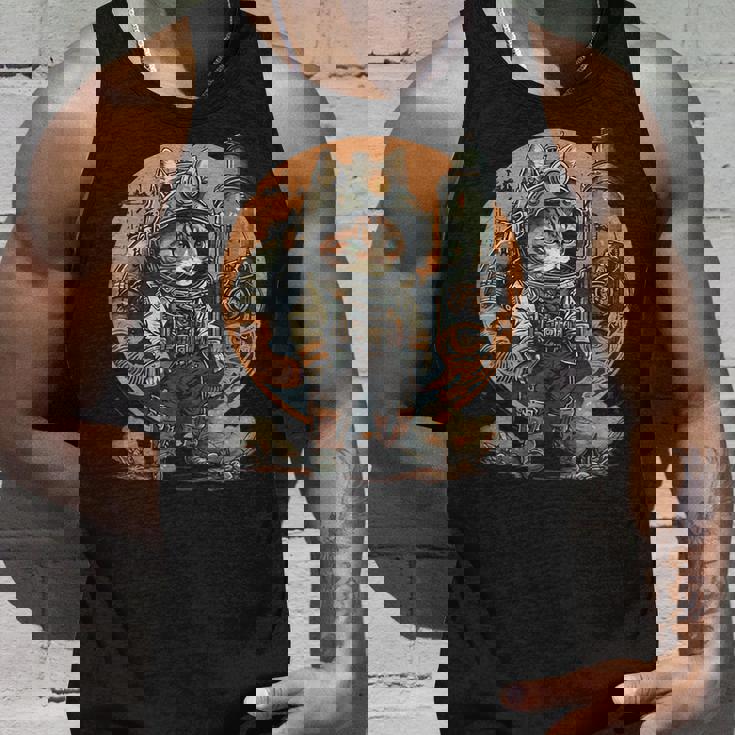 スチームパンク 猫 キティ 子猫 月 スペース スチームパンク タンクトップ 彼への贈り物