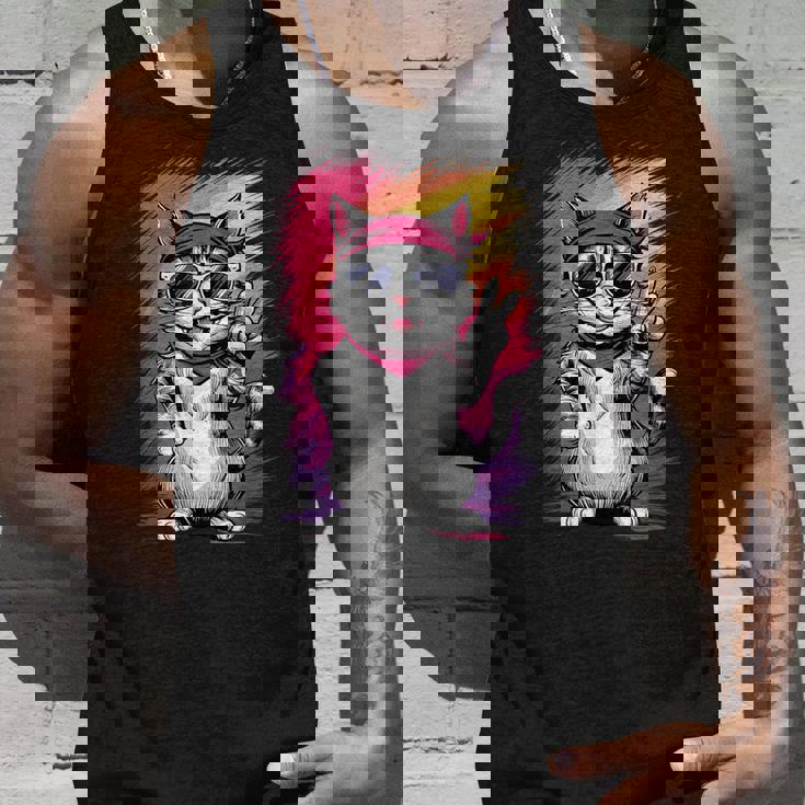 ストリートスタイル 猫 グラフィティ アート ストリートアート タンクトップ 彼への贈り物