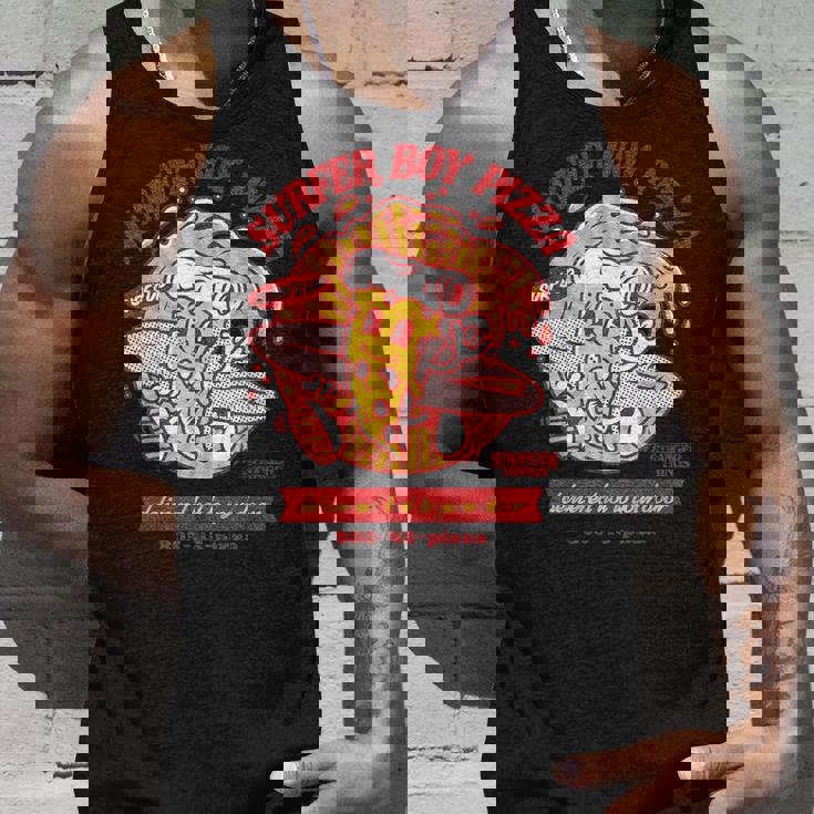 ストレンジャー・シングス サーファーボーイ ピザ広告 ホットデリバリー ヴィンテージ タンクトップ 彼への贈り物