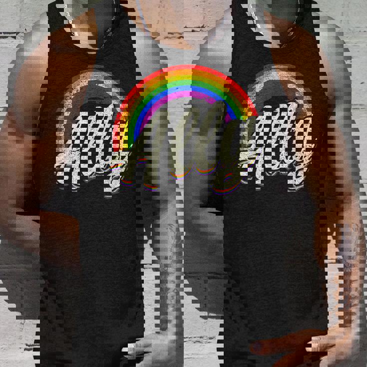 ストレートの味方、レインボーカラー、Lgbtプライド タンクトップ 彼への贈り物