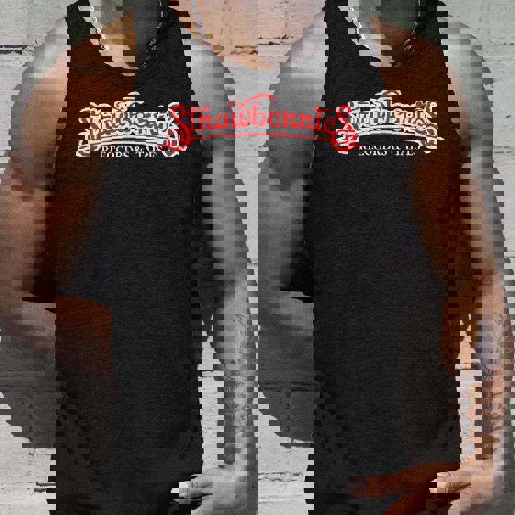 ストロベリー レコード・テープ ヴィンテージ レトロ 音楽 タンクトップ 彼への贈り物