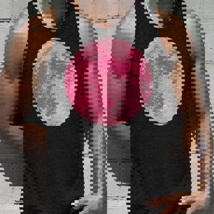 ストロベリームーンデザイン 満月 かわいいピンクムーン タンクトップ 彼への贈り物