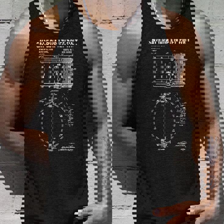 スネアドラム特許プリント 1939年 ビンテージ特許ミュージックアート タンクトップ 彼への贈り物