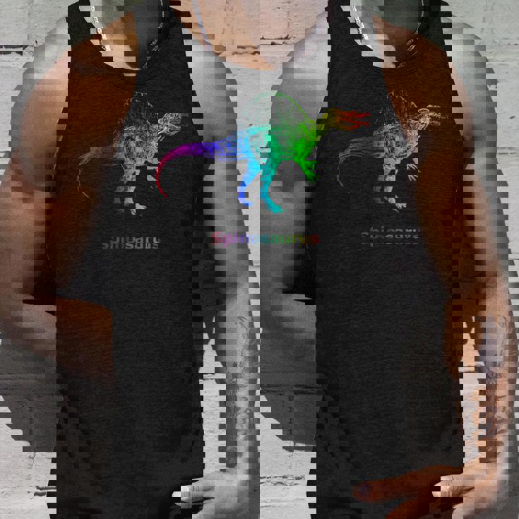 スピノサウルス 恐竜 レインボー スケルトン タンクトップ 彼への贈り物