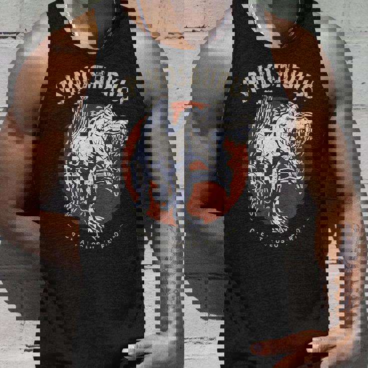 スピノサウルス 白亜時代の生き物 恐竜ファン向け タンクトップ 彼への贈り物