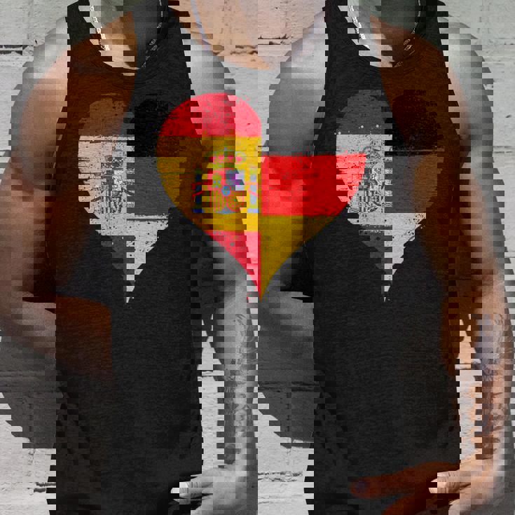 スペインとドイツのハーフaのかっこいい国旗 スペイン ドイツの国旗 Pain German Flag タンクトップ 彼への贈り物