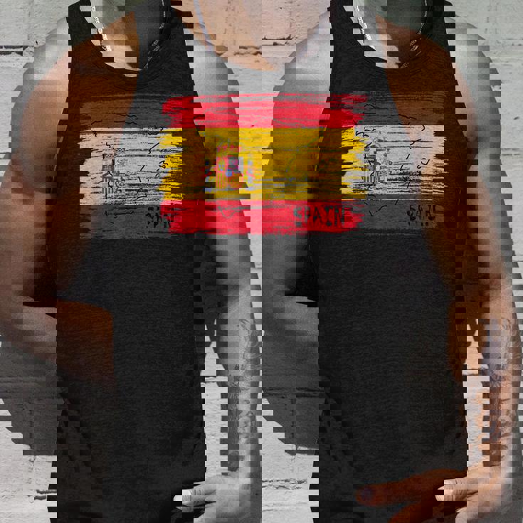 スペイン国旗の絵、スペインの地図のスケッチ。 タンクトップ 彼への贈り物