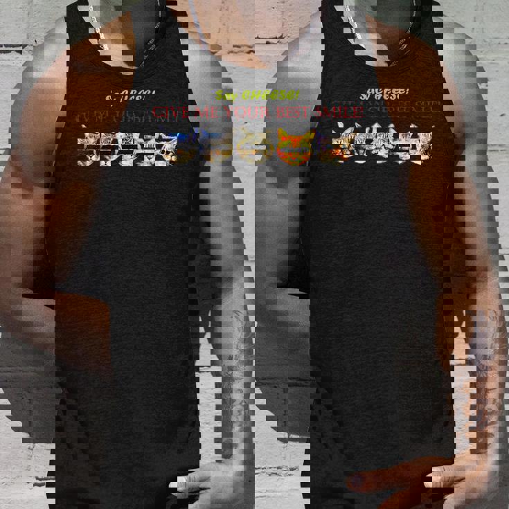 スマイル Smile 笑顔 笑う 猫 キャット Cat かわいい 面白い Cute 個性的 おしゃれ ねこ Rock タンクトップ 彼への贈り物