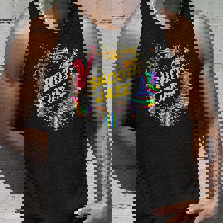 スムースジャズ カラフル 楽器 アート タンクトップ 彼への贈り物