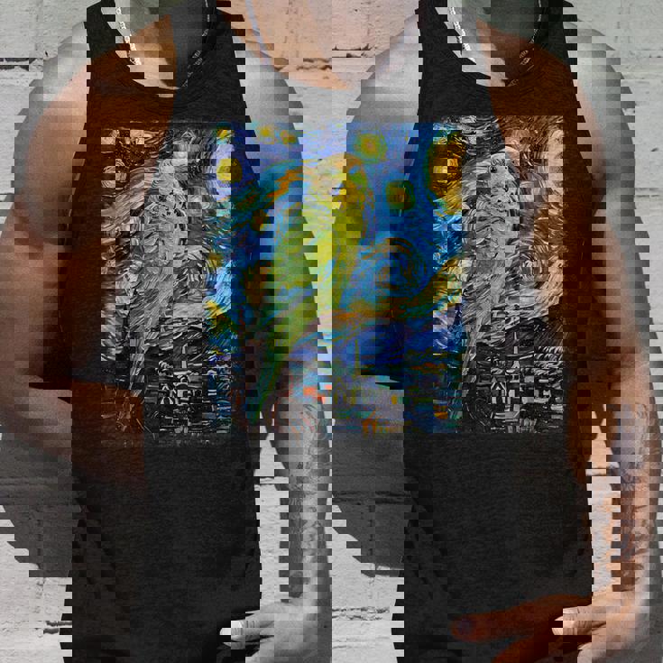 セキセイインコ オウム 鳥 星月夜 絵画 タンクトップ 彼への贈り物