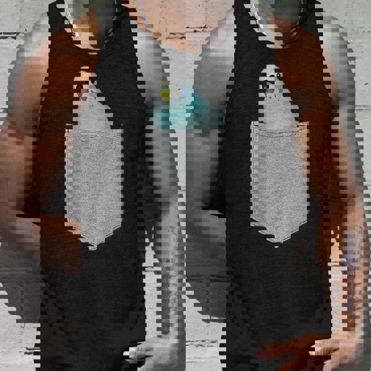 セキセイインコ ポケットから覗く 可愛いデザイン タンクトップ 彼への贈り物