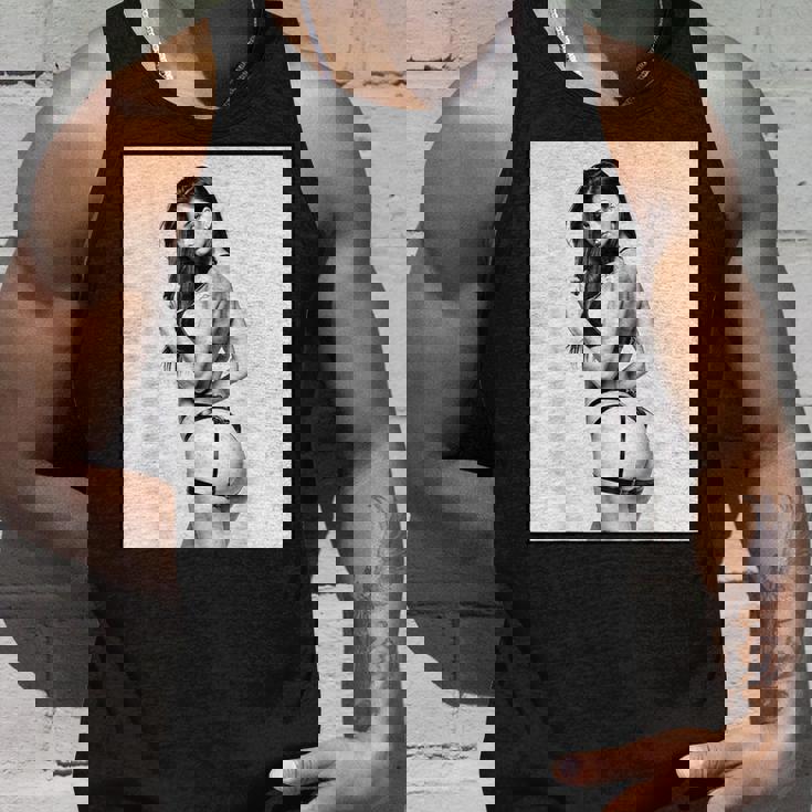 セクシーガールグラフィックtシャツ セクシーブルネットピンナップガール B&W タンクトップ 彼への贈り物