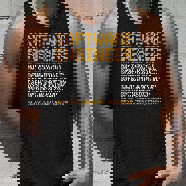 ソフトウェアエンジニア定義面白いコンピュータサイエンスジョーク タンクトップ 彼への贈り物