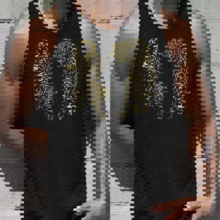 タイタトゥー ツイン タイガー サック ヤント ムエタイ タイ タイ タンクトップ 彼への贈り物