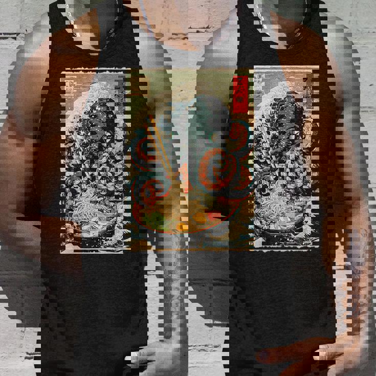 タコを食べる ラーメン 麺 和 漫画 アニメ 浮世絵 タンクトップ 彼への贈り物