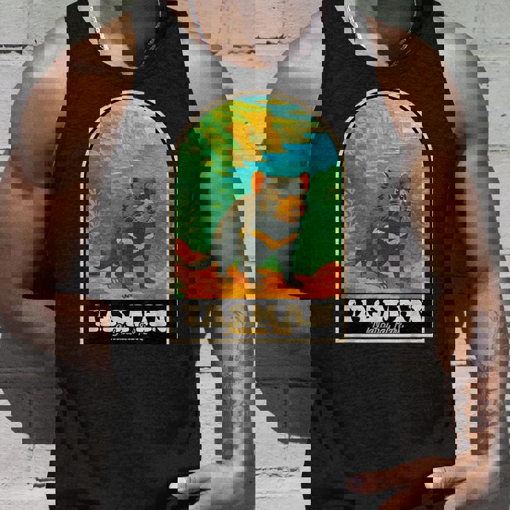 タスマン国立公園 ヴィンテージ タスマニアデビルアート タンクトップ 彼への贈り物