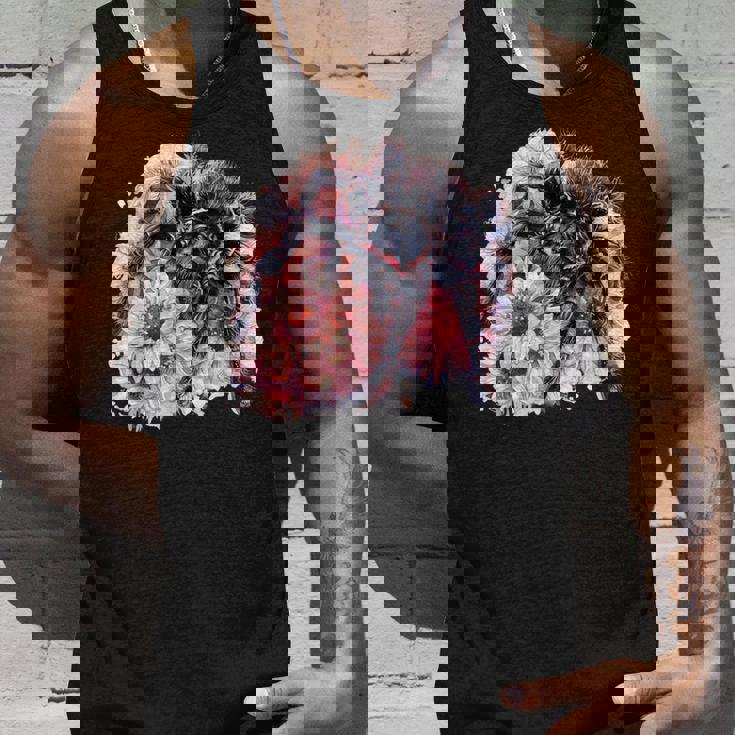 タランチュラ フローラル アートワーク アニマルアート 野生動物 タランチュラ 恋人 タンクトップ 彼への贈り物