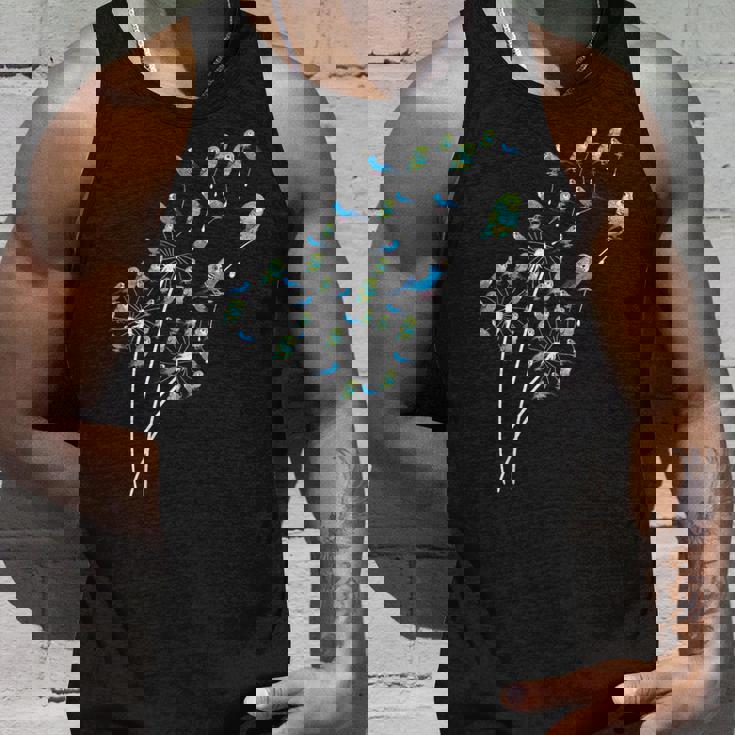 タンポポ セキセイインコの花、花セキセイインコの木 タンクトップ 彼への贈り物