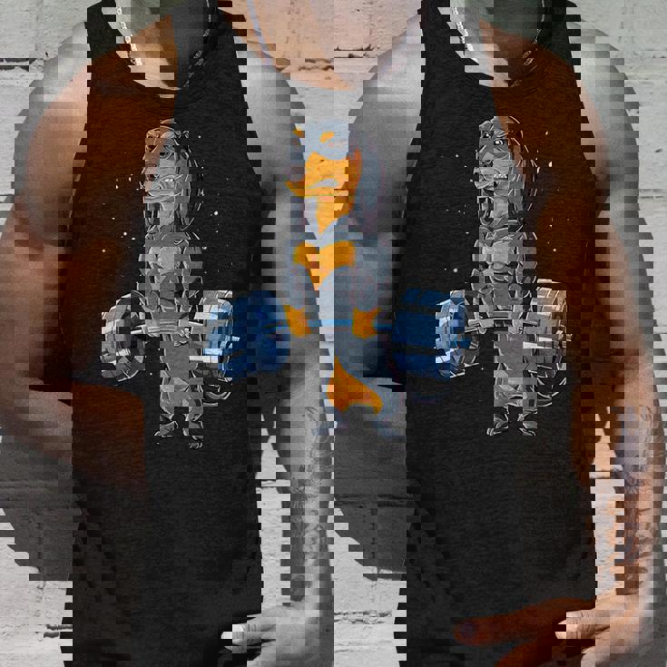 ダックスフント ウェイトリフティング 面白い デッドリフト メンズ フィットネス ジム ギフト タンクトップ 彼への贈り物