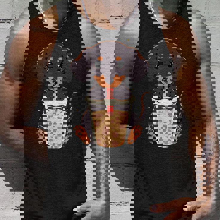 ダックスフンド ボバティー バブルティー アニメ カワイイ 犬 タンクトップ 彼への贈り物