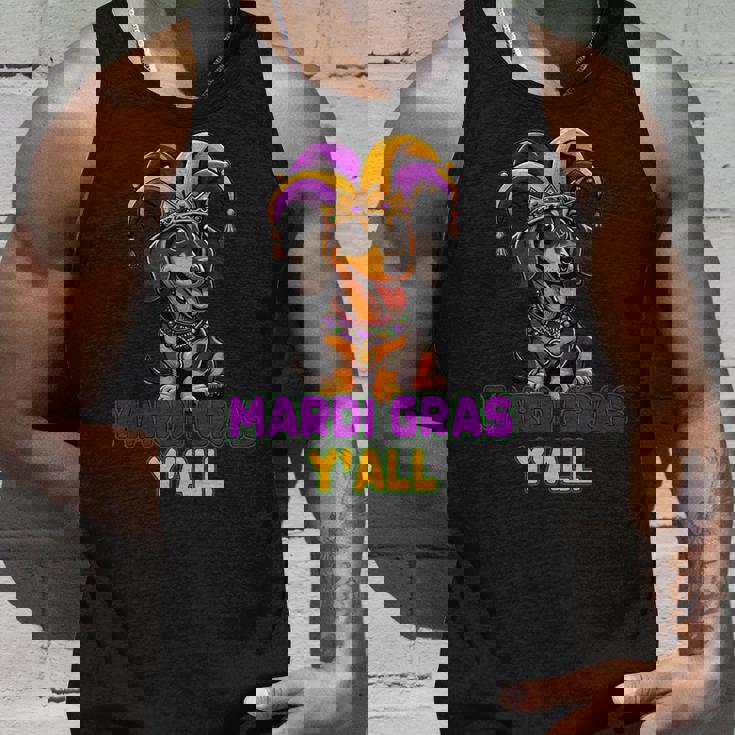 ダックスフンド 犬 マルディグラ Y'all タンクトップ 彼への贈り物