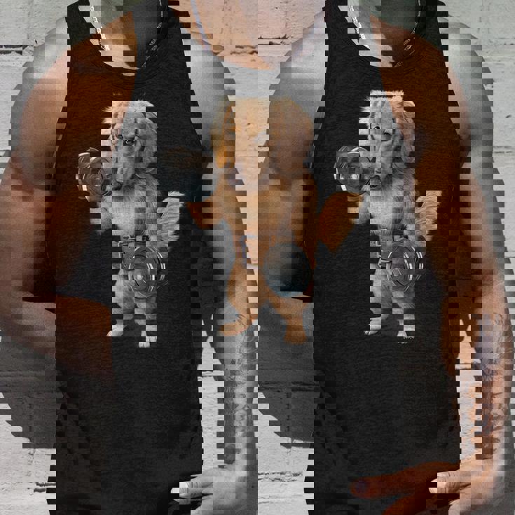 ダックスフンド 犬の筋肉トレーニング ダンベル付き フィットネスジム タンクトップ 彼への贈り物