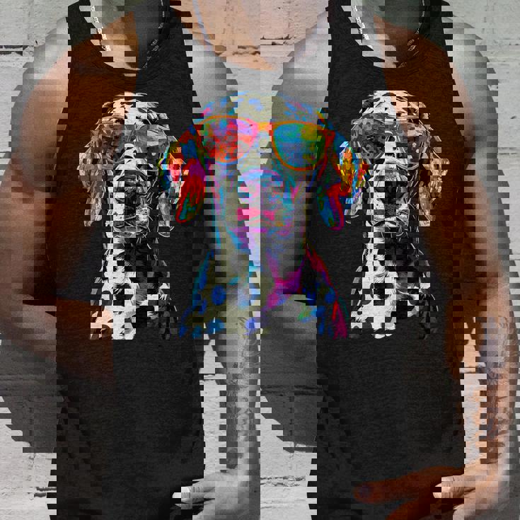 ダルメシアンとサングラスの犬 ダルメシアンが大好きです タンクトップ 彼への贈り物