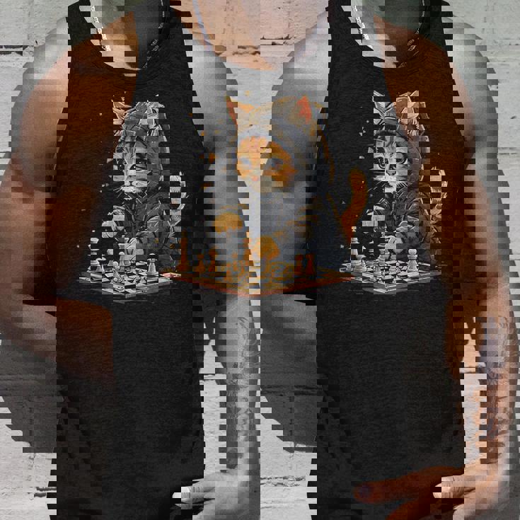 チェス メンズ レディース キッズ 猫 チェスプレイヤー タンクトップ 彼への贈り物