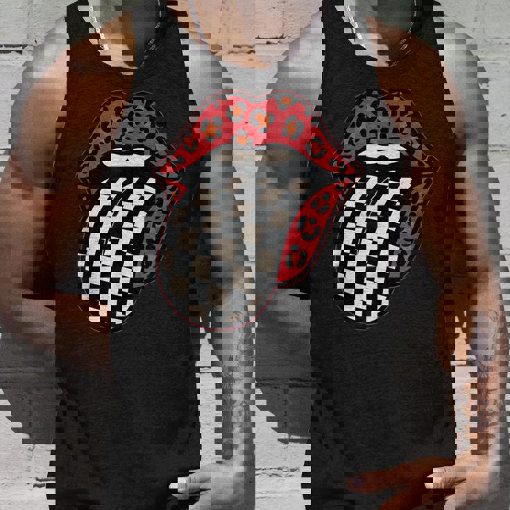 チェック 舌 赤 ヒョウ 唇 レース タンクトップ 彼への贈り物