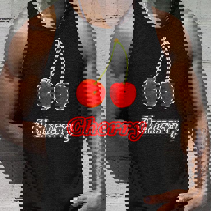 チェリー Cherry さくらんぼ 『フルーツ ポップ』果物 リアル レトロ 面白い イラスト タンクトップ 彼への贈り物