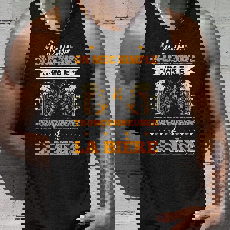 メンズ チェーンソー&ビール ランバージャック&林業チェーンソー タンクトップ 彼への贈り物